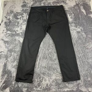 Blue Delta Custom Black Jeans USA Men's 35X28 Stretch Straight PF10 *Read